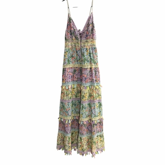 Alice + Olivia Karolina Tie Front Maxi Dress Size 6 - Picture 3 of 15